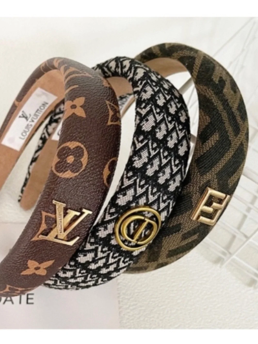 Brown & Black Luxury Printed FF Headband New